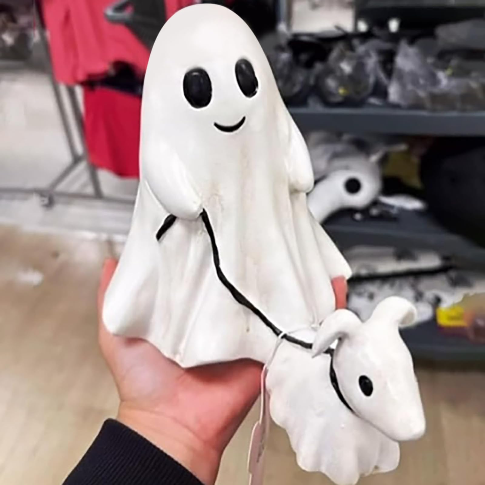 Halloween Ghost Walking Dog Statue - Spooky Cute Dog Figurine Decor for Indoor, Outdoor, Office & Tabletop (25x20x15cm) - Perfect for Halloween Party, Home Decor & Gift Giving