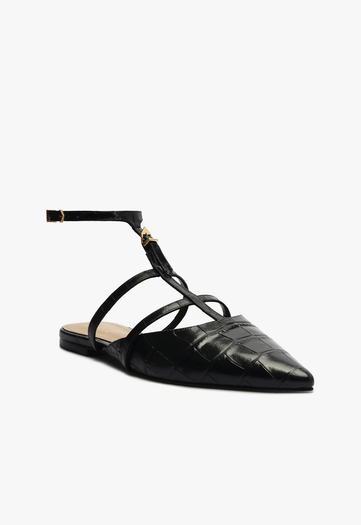Hayden Ballet Flats - Crocodile Embossed Genuine Leather Women's Shoes for Work, Office & Casual Wear