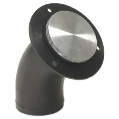 Black Anodized Angled Remote Low Profile Fuel Filler Neck with Machine Finish Cap for 2.0 Inch Hose - Perfect for Automotive Fuel Systems, Marine Applications & Custom Vehicle Builds
