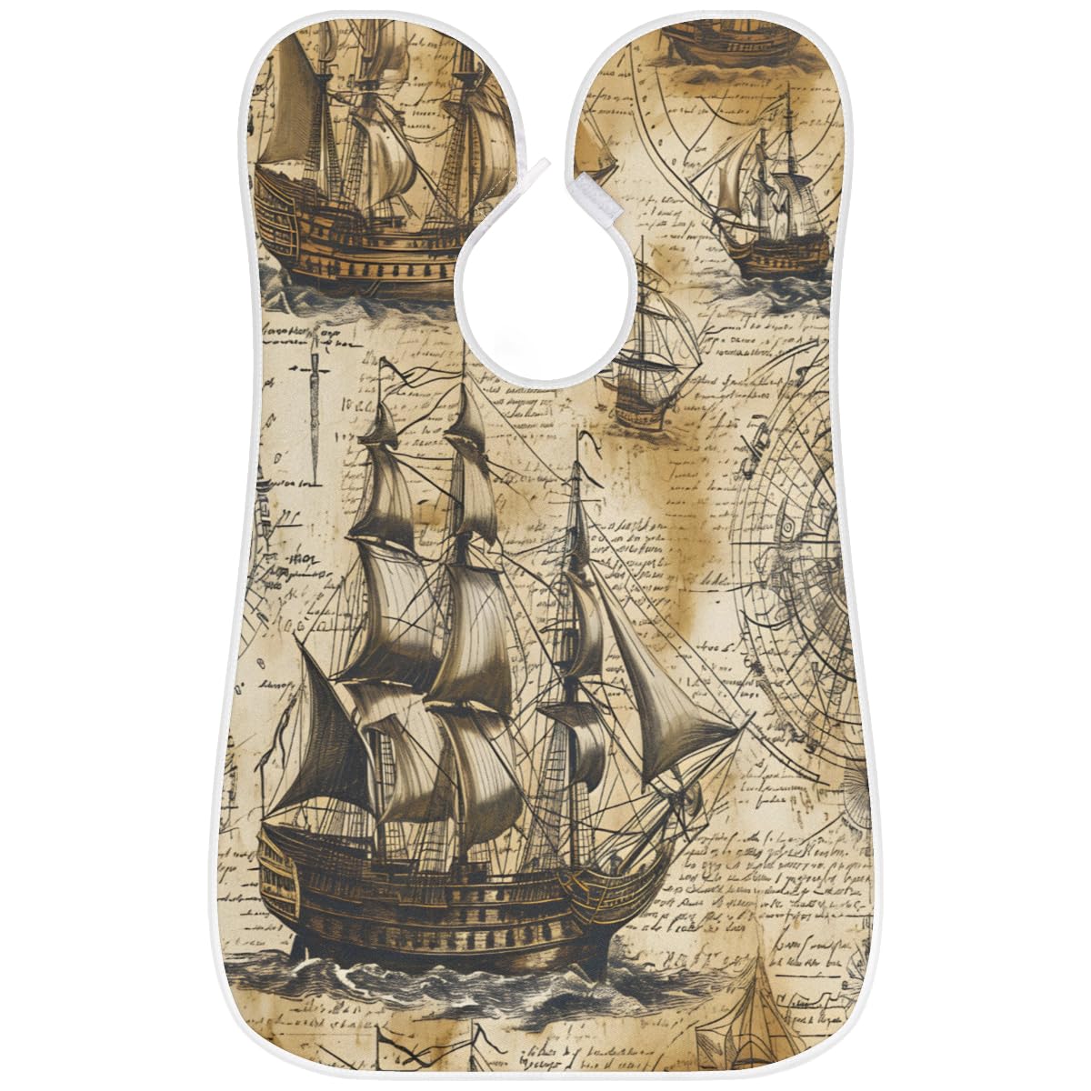 Vintage Sailboat Nautical Beard Bib for Men - Waterproof Shaving Apron, Hair Dye Cape for Women & Barber Accessories - Sink Hair Catcher for Beard Trimming & Lineup - Perfect Gift for Barbers, Stylists & DIY Home Grooming