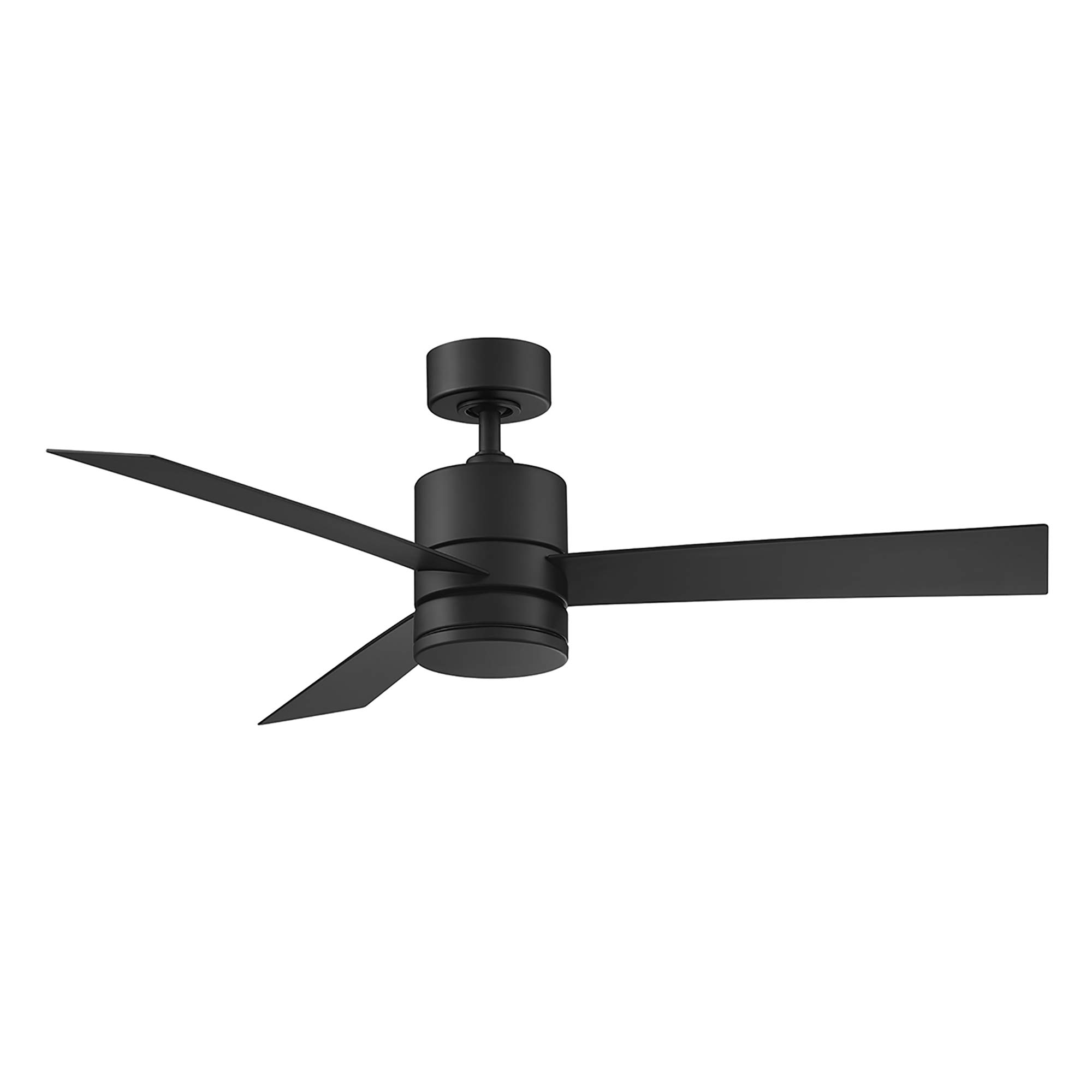 52in Matte Black Axis Smart 3-Blade Ceiling Fan with 3000K LED Light Kit & Remote Control, Compatible with Alexa, Google Assistant, Samsung Things, iOS & Android App - Perfect for Living Rooms, Bedrooms, and Outdoor Spaces