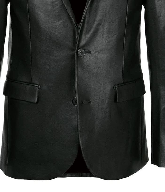 Men's Black Real Lambskin Leather Jacket Blazer Coat - Slim Fit Casual & Formal Wear for Big & Tall - Perfect for Office, Date Night & Special Occasions