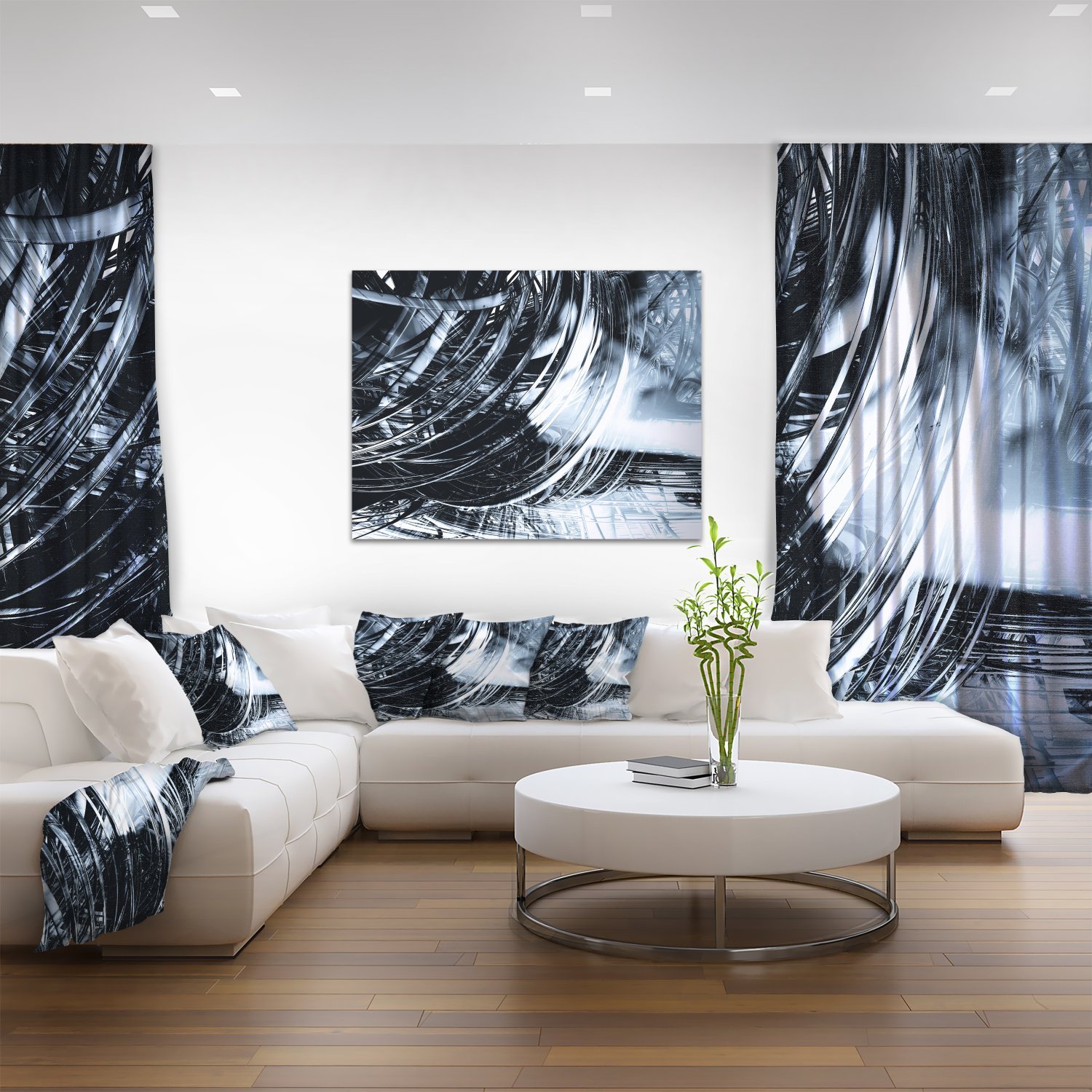 3D Abstract Art Black Spiral Wall Decor - Modern Sculpture for Home & Office Decoration | Perfect for Living Room, Bedroom, or Workspace
