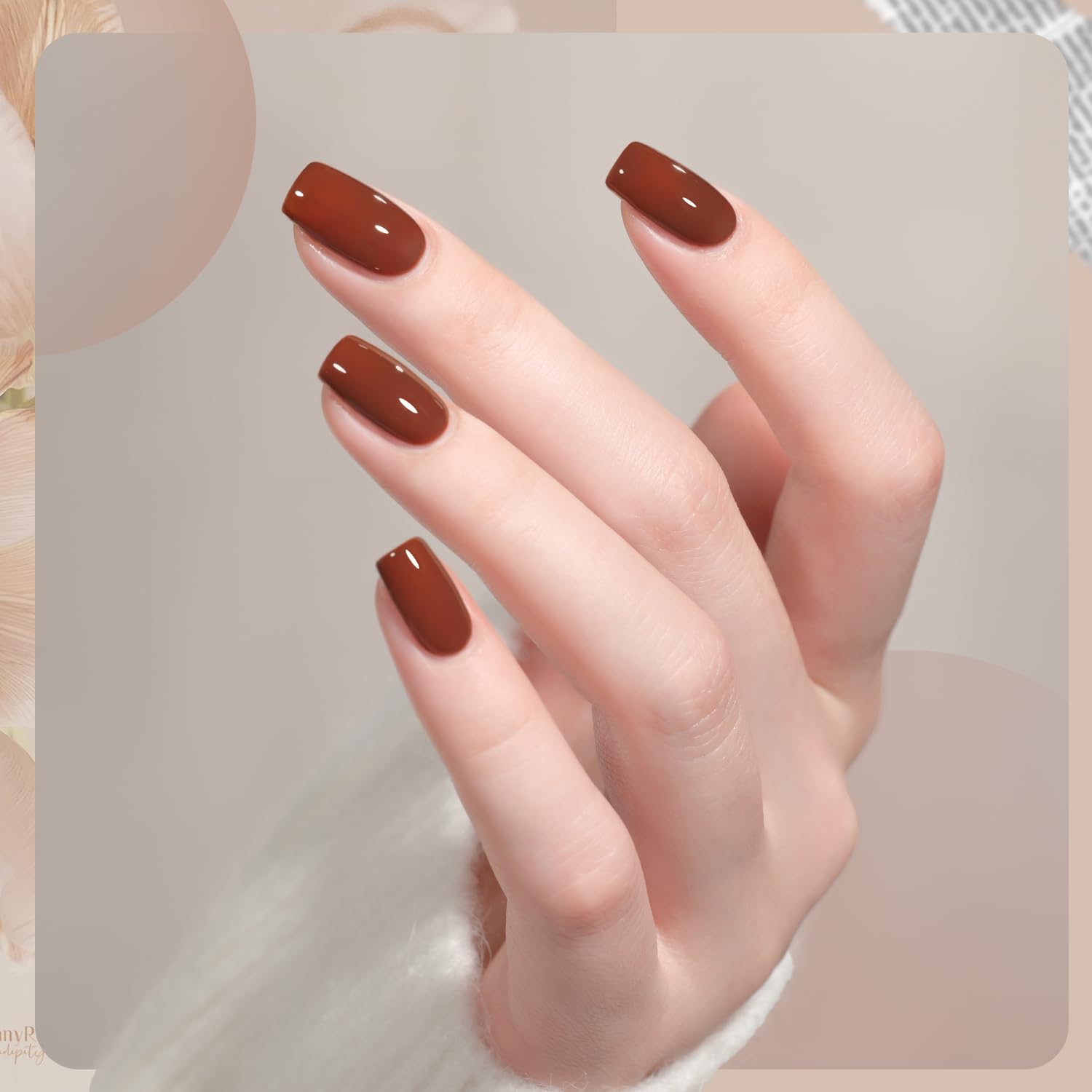 GAOY Gel Nail Polish Set - 16ml 2 Colors (2078 & 2079) Milky Coffee Brown & Caramel Macchiato Soak Off UV Gel for DIY Nail Art & Home Manicure | Perfect for Salon-Quality Nails at Home, Bridal Parties & Special Occasions