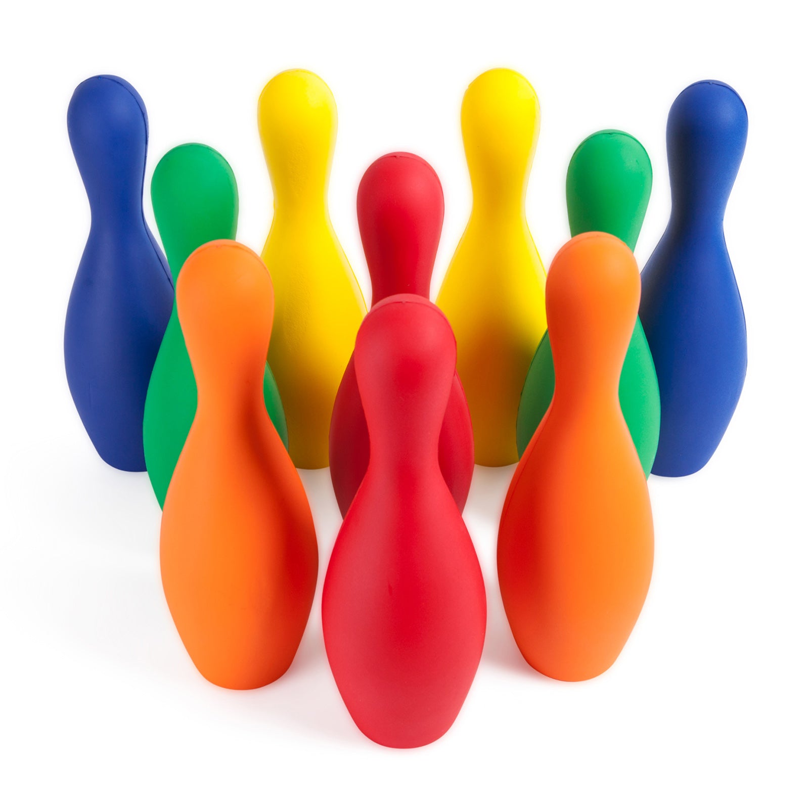 Champion Sports Colorful Foam Bowling Pin Set - 6 Pack Kids Safe Indoor/Outdoor Play for Birthday Parties, Backyard Games & Family Fun