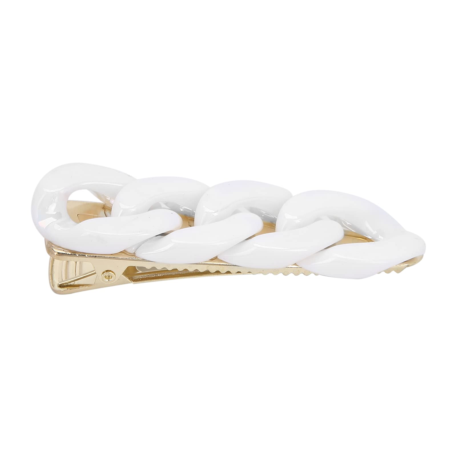 Laser Milk White Hair Clips for Girls - Secure Hair Barrettes for Daily Wear, School, Dance Parties & Special Occasions