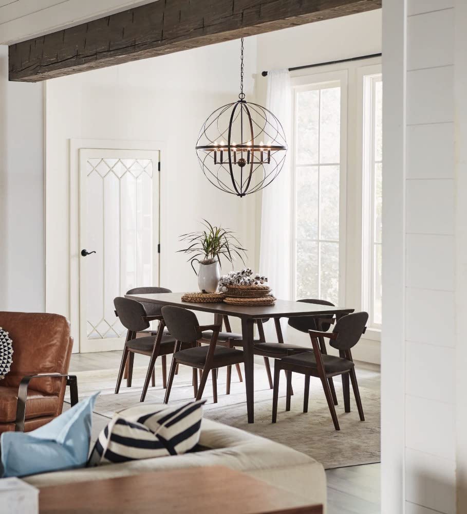Brandywine Collection 6-Light Farmhouse Sphere Pendant Light in Silver Ridge - Perfect for Kitchen Island, Dining Room, and Entryway Lighting