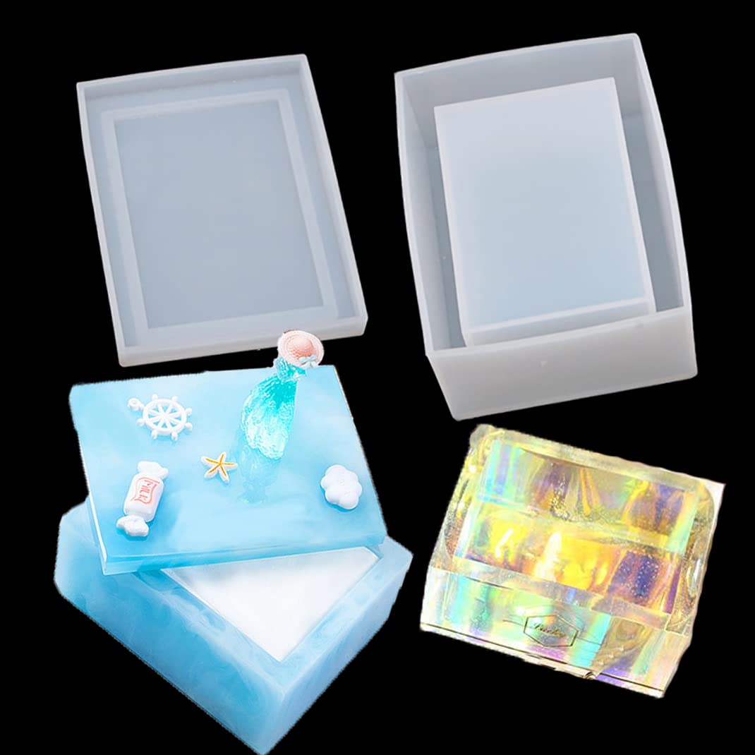 Premium Epoxy Resin Silicone Molds for DIY Crafting - Crystal Clear Flower Pots, Jewelry Boxes, Tissue Holders & Home Decor - Perfect for Gift Making, Trinket Storage & Creative Projects