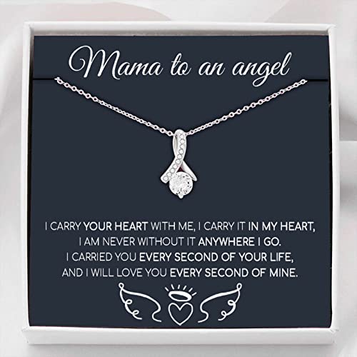 Angel Mom Necklace - Memorial Jewelry for Pregnancy Loss, Miscarriage Keepsake Gift in Elegant Gift Box | Thoughtful Sympathy Gift for Bereaved Mothers, Birthday or Mother's Day Present - Perfect for Healing, Remembrance & Special Occasions