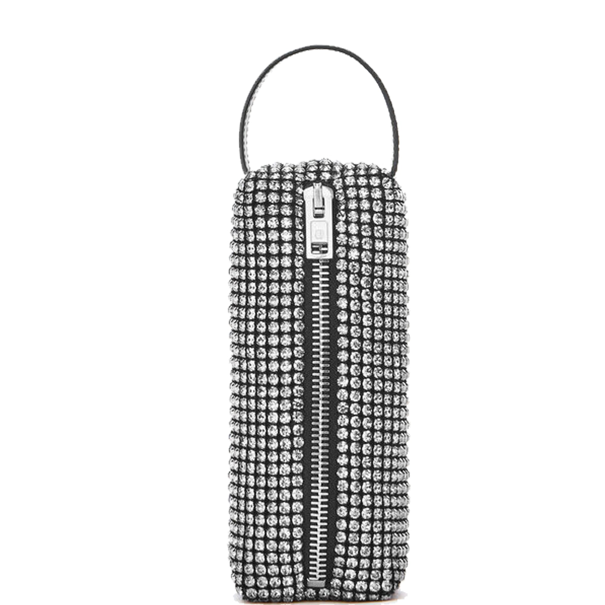 Sparkly Rhinestone Pencil Case for School & Office - Stylish White Glitter Makeup Brush Organizer (Perfect for Students, Artists & Professionals)