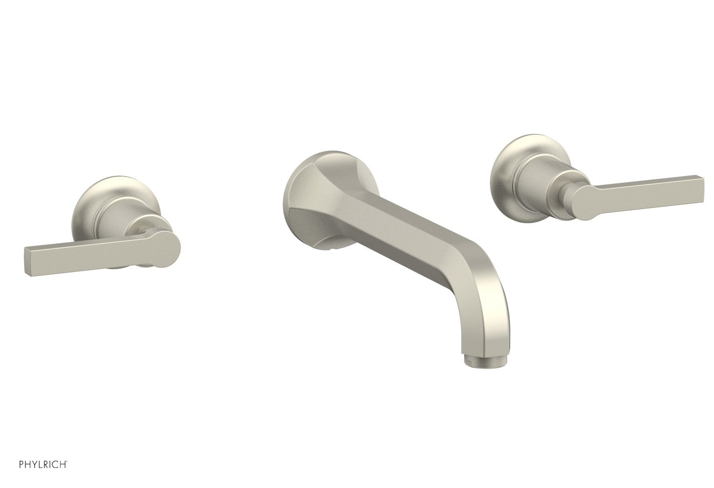 HEX MODERN Wall Mount Tub Faucet Set with Lever Handles - Model 501-57 - Perfect for Bathroom Renovation and Modern Home Decor