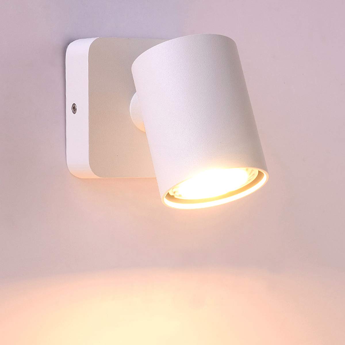 Adjustable LED Wall Sconce Light - Rotatable GU10 Ceiling Spotlight for Bedroom Reading & Living Room Decor - White Modern Fixture (Perfect for Night Reading, Study Nook & Ambient Lighting)