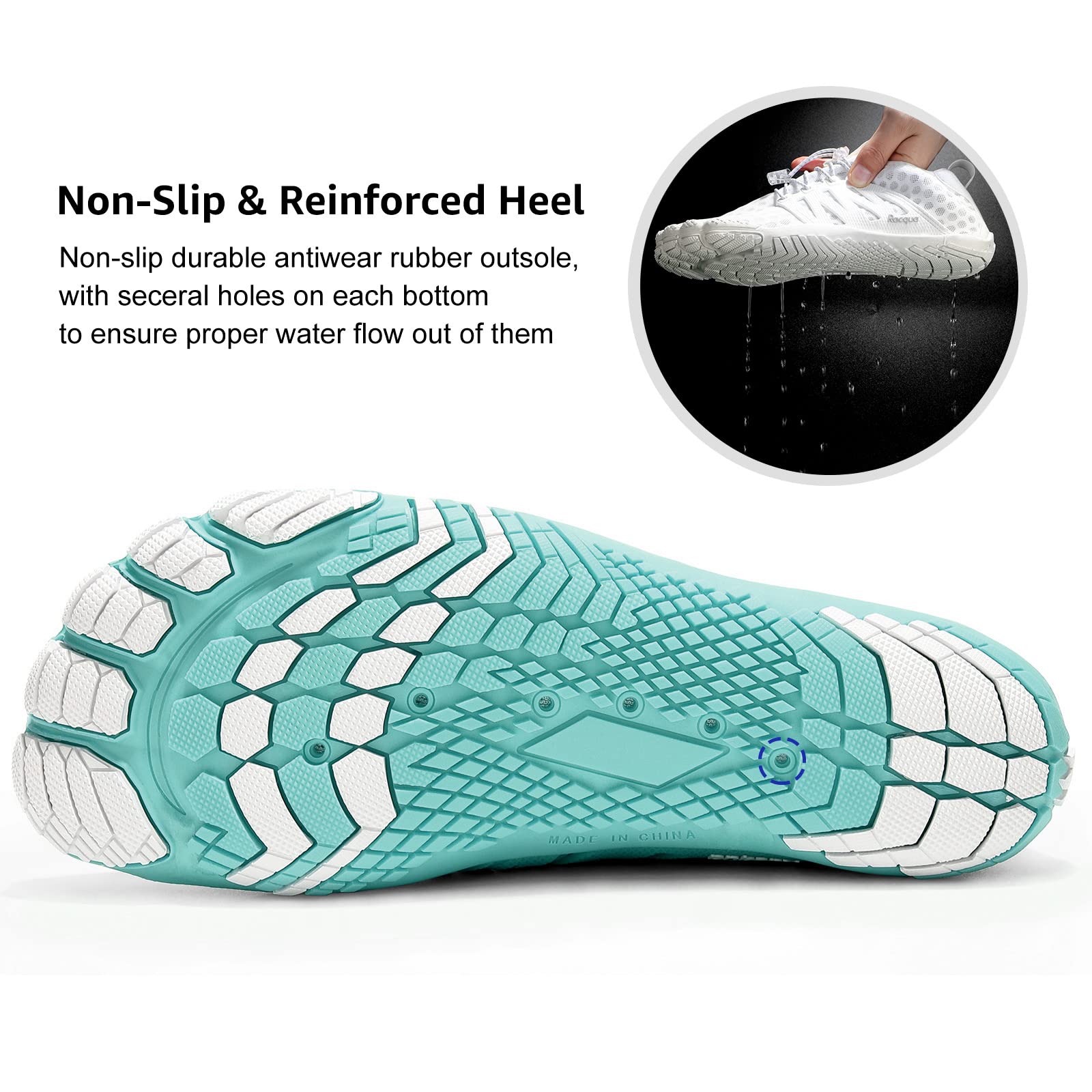 **Racqua Composite Mesh Water Shoes for Men & Women – Lightweight Quick-Dry Aqua Shoes for Beach, Swimming, Surfing & Water Sports**