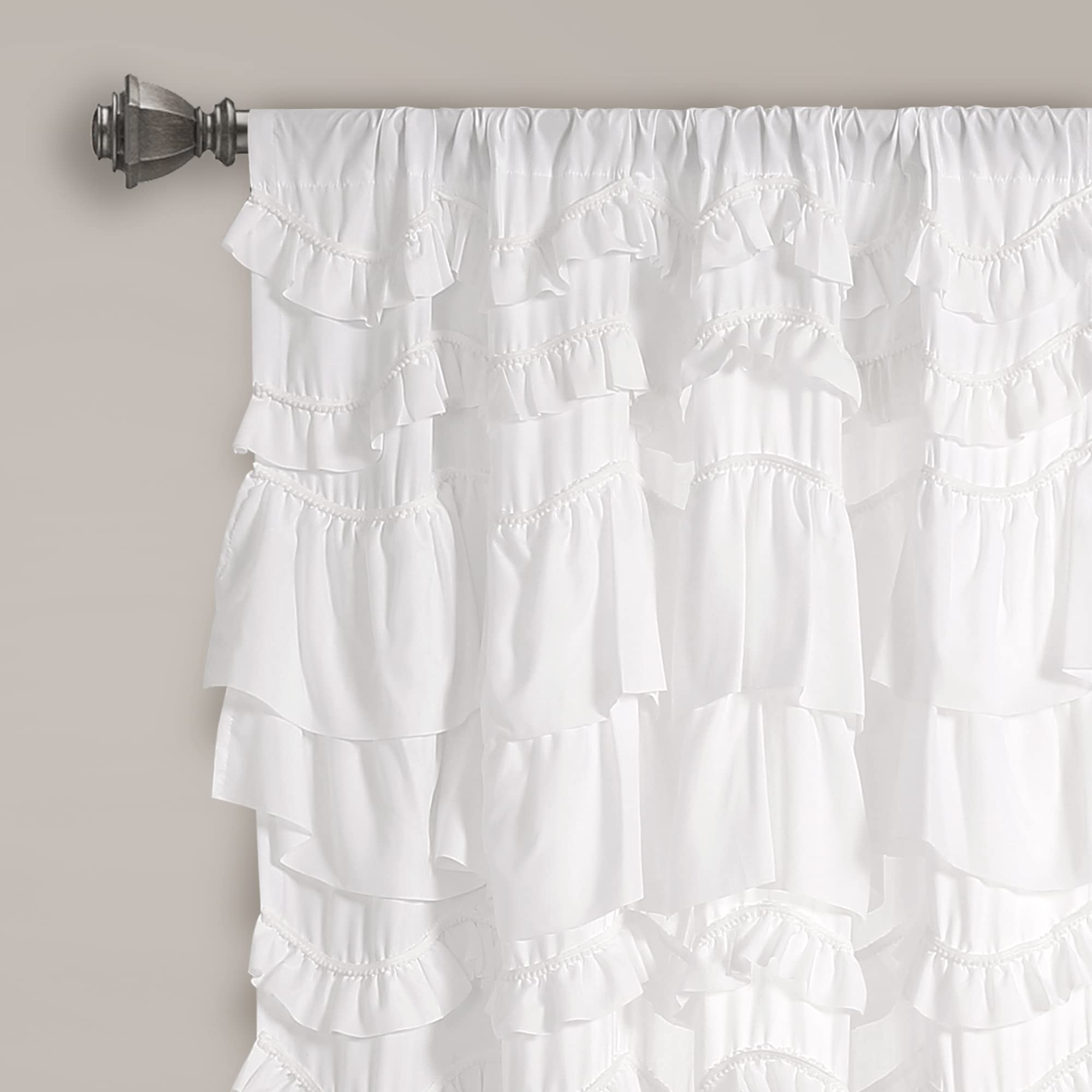 Lush Decor Kemmy White Window Curtain Panel - 63