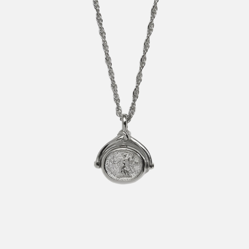 Virgo Zodiac Spinner Pendant Necklace - Stainless Steel Horoscope Jewelry for Women - Perfect for Birthdays, Gifts & Everyday Wear