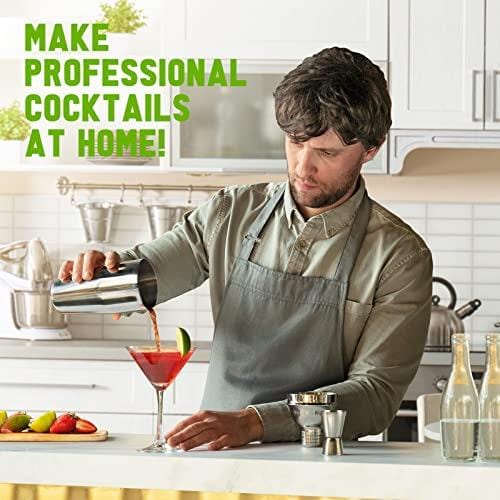23-Piece Professional Bartender Kit with Stand - Stainless Steel Cocktail Shaker Set & Bar Accessories for Home Bars, Mixing Drinks, Parties & Cocktail Making | Perfect Gift for Bartenders & Mixologists