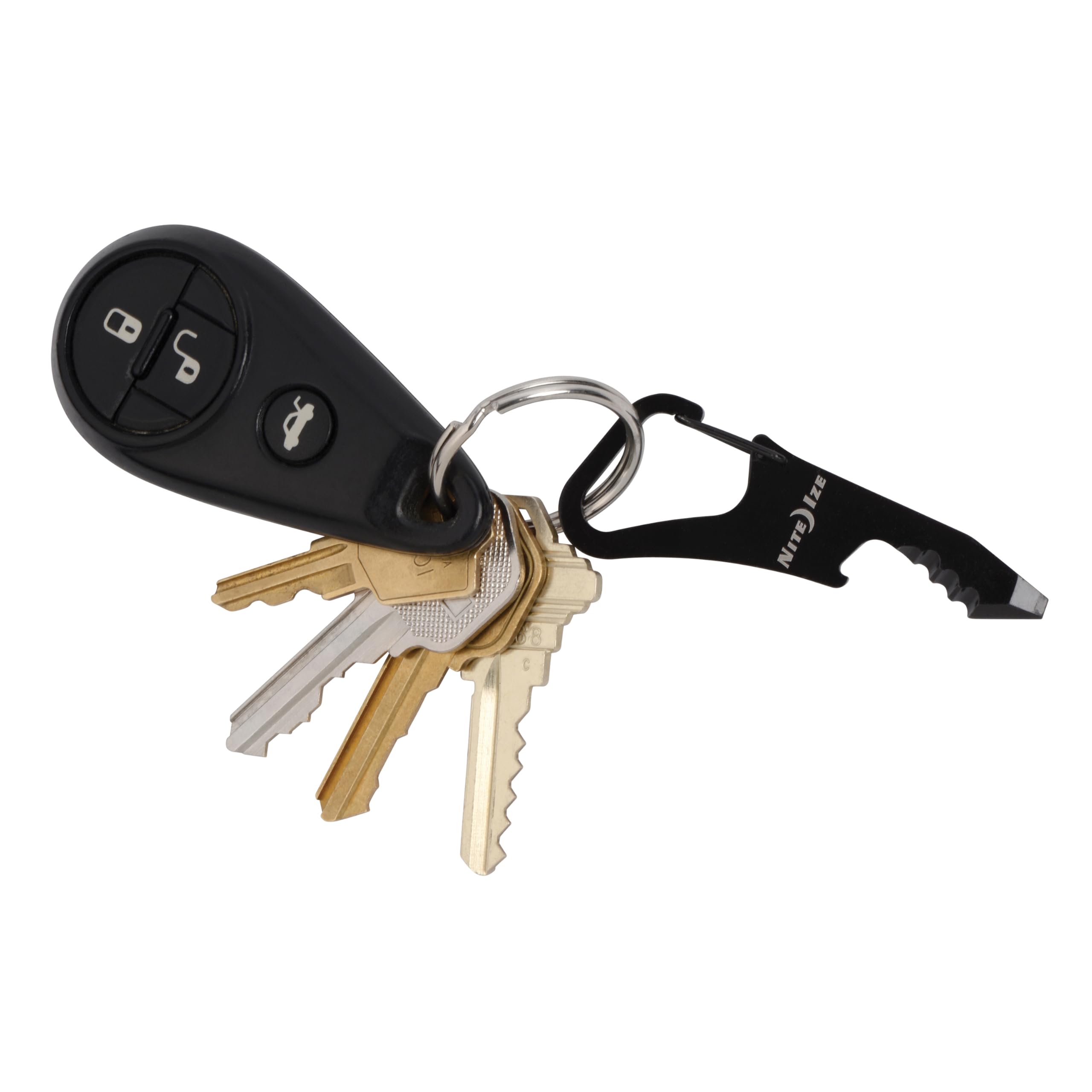 Nite Ize DoohicKey ClipKey Multi-Tool Keychain Organizer - Compact Black Key Holder for Everyday Carry (EDC), Outdoor Adventures & Home Use