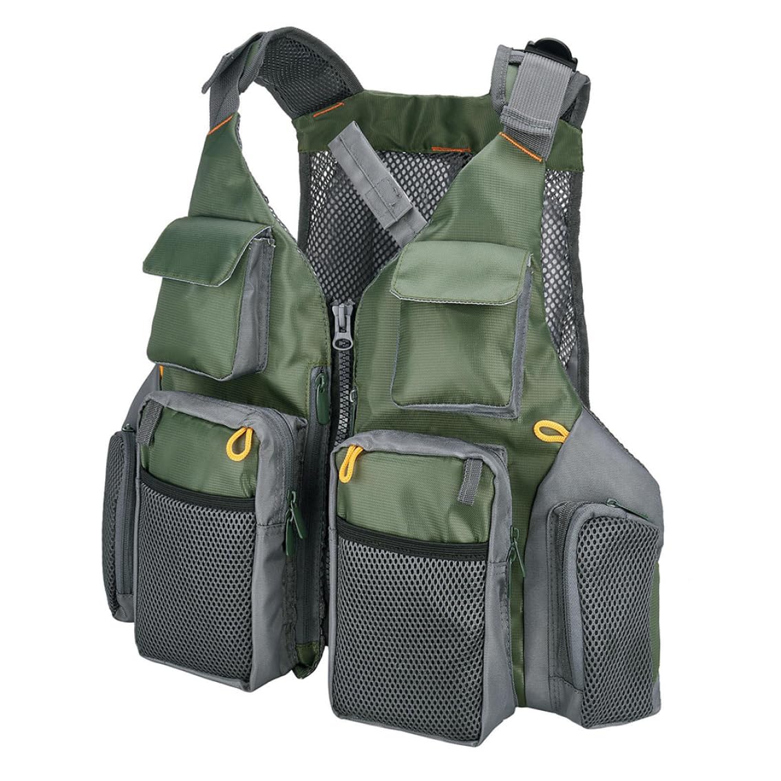 Adjustable Fishing Vest for Men & Women - Breathable Fly Fishing Waistcoat with Shoulder Pockets - Lightweight Outdoor Gear for Trout, Bass Fishing & Hiking