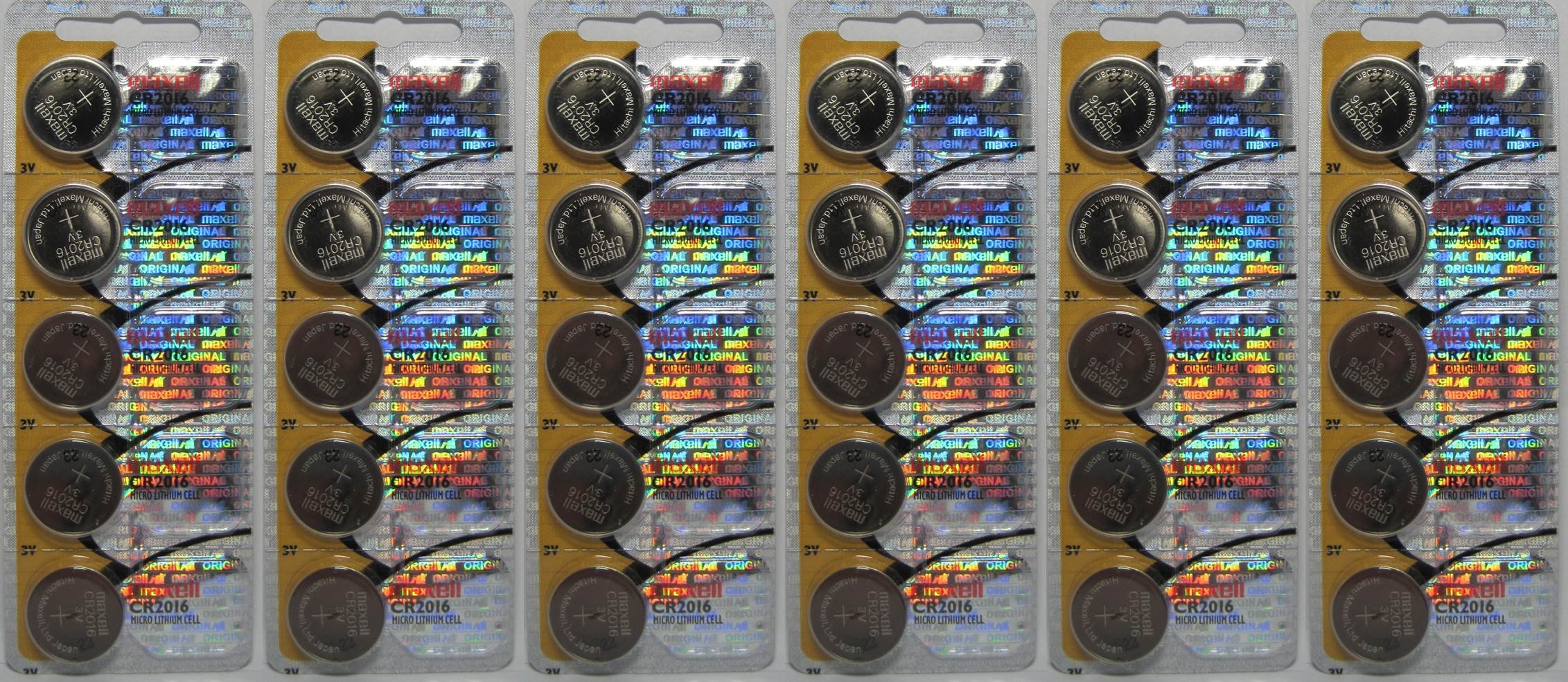 Maxell CR2016 3V Lithium Batteries - 30 Count (5 Batteries Per Pack) - Perfect for Watches, Calculators & Key Fobs