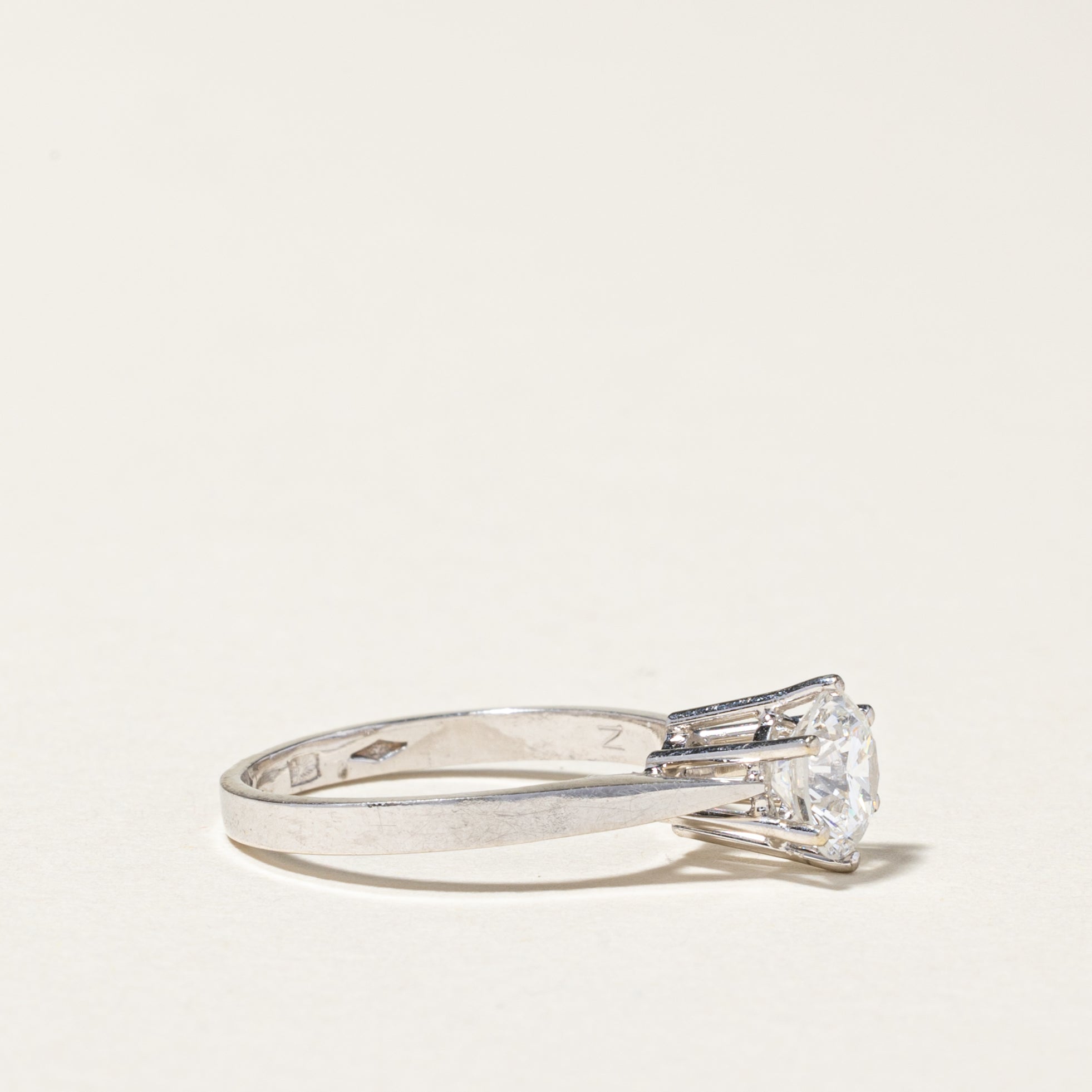 18K White Gold Solitaire Diamond Engagement Ring | 0.87ct G-H Color VS Clarity | Size 5.25 | Perfect Proposal Gift for Her | Wedding, Anniversary & Special Occasions