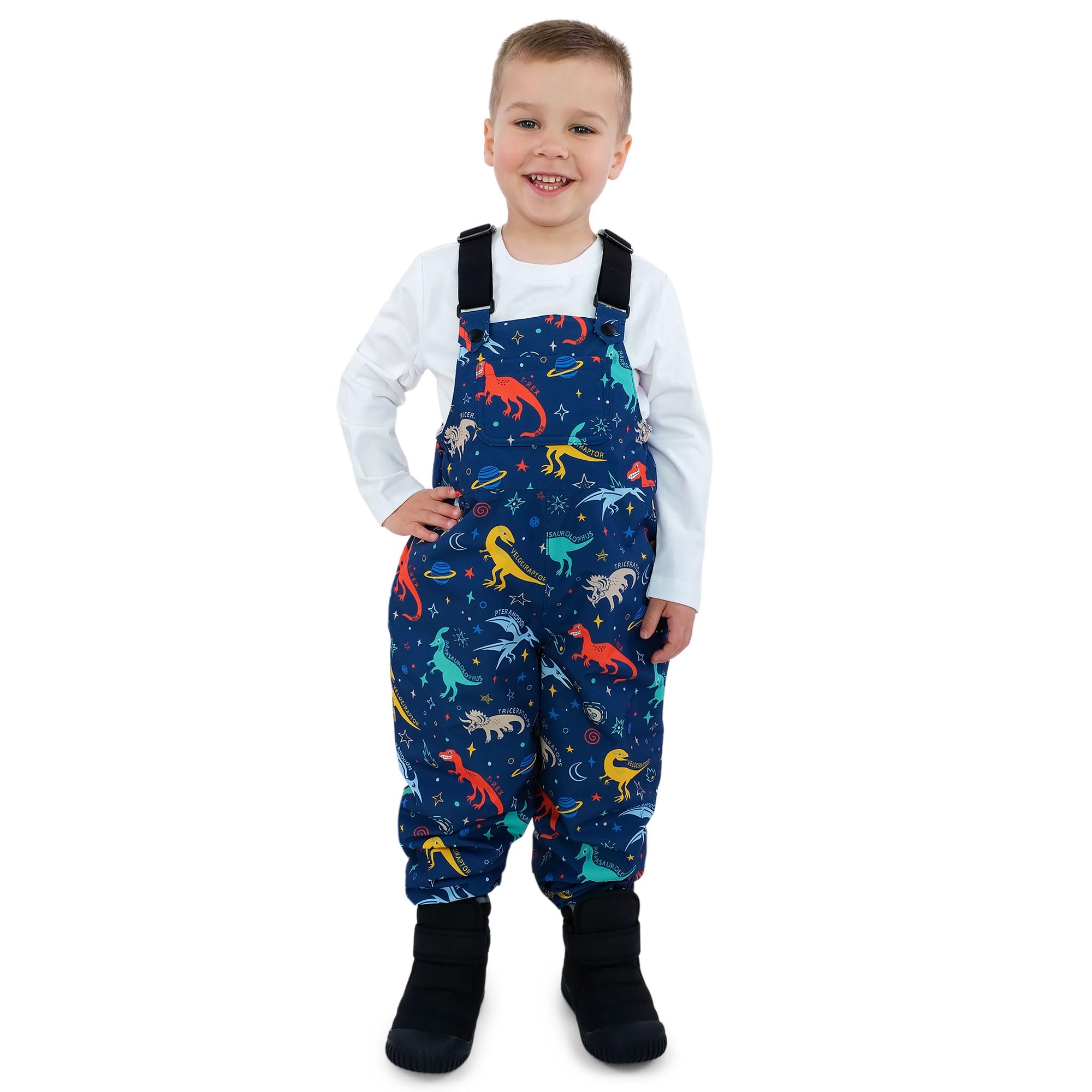 JAN & JUL Waterproof Snow Bib Pants with Fleece-Lining - Winter Overalls for Toddlers & Kids | Warm & Comfortable Snowsuit for Skiing, Sledding & Outdoor Play