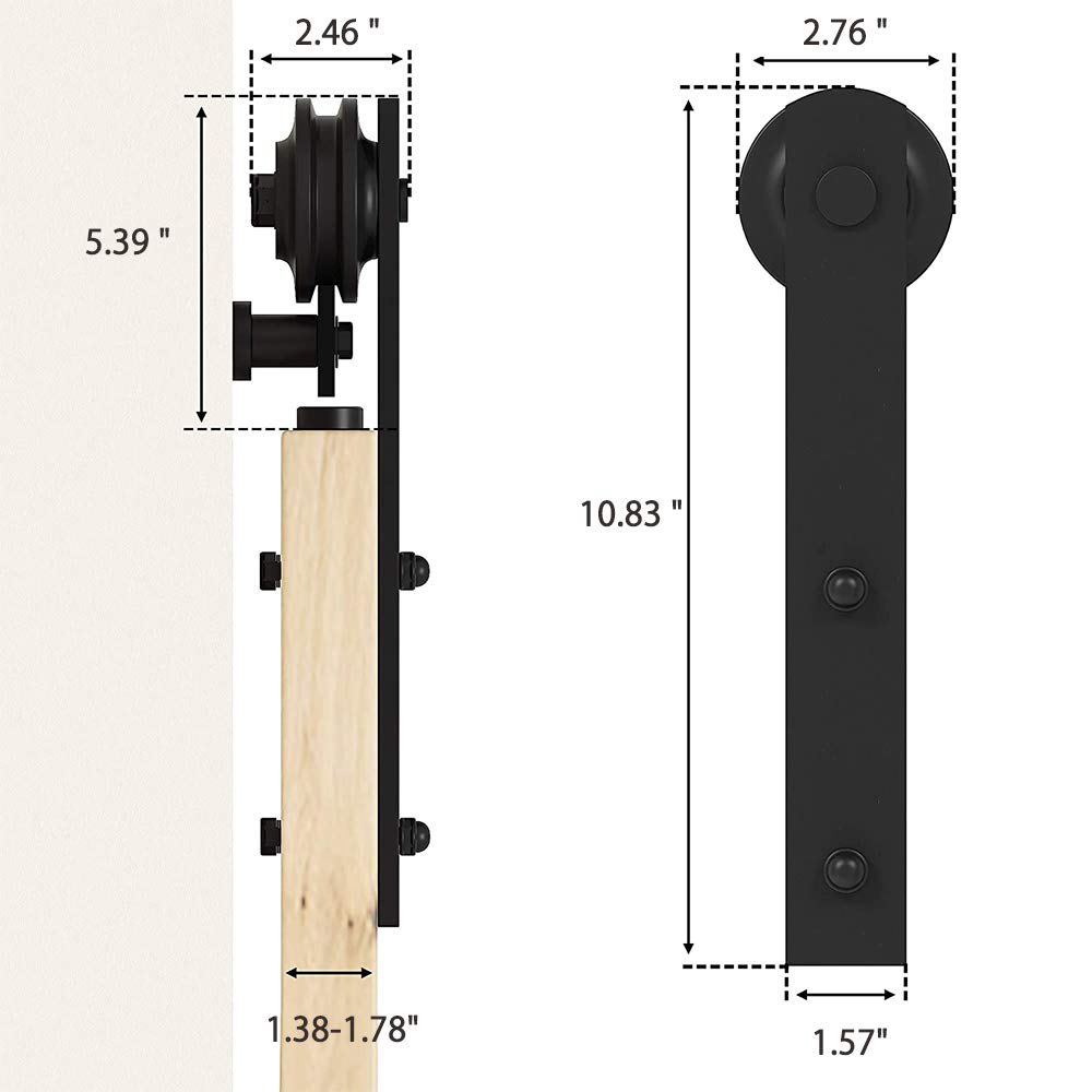 Haccer 13FT Sliding Barn Door Hardware Kit - Black Single Door Track System for Rustic & Modern Homes | Perfect for Bedrooms, Closets, and Interior Spaces