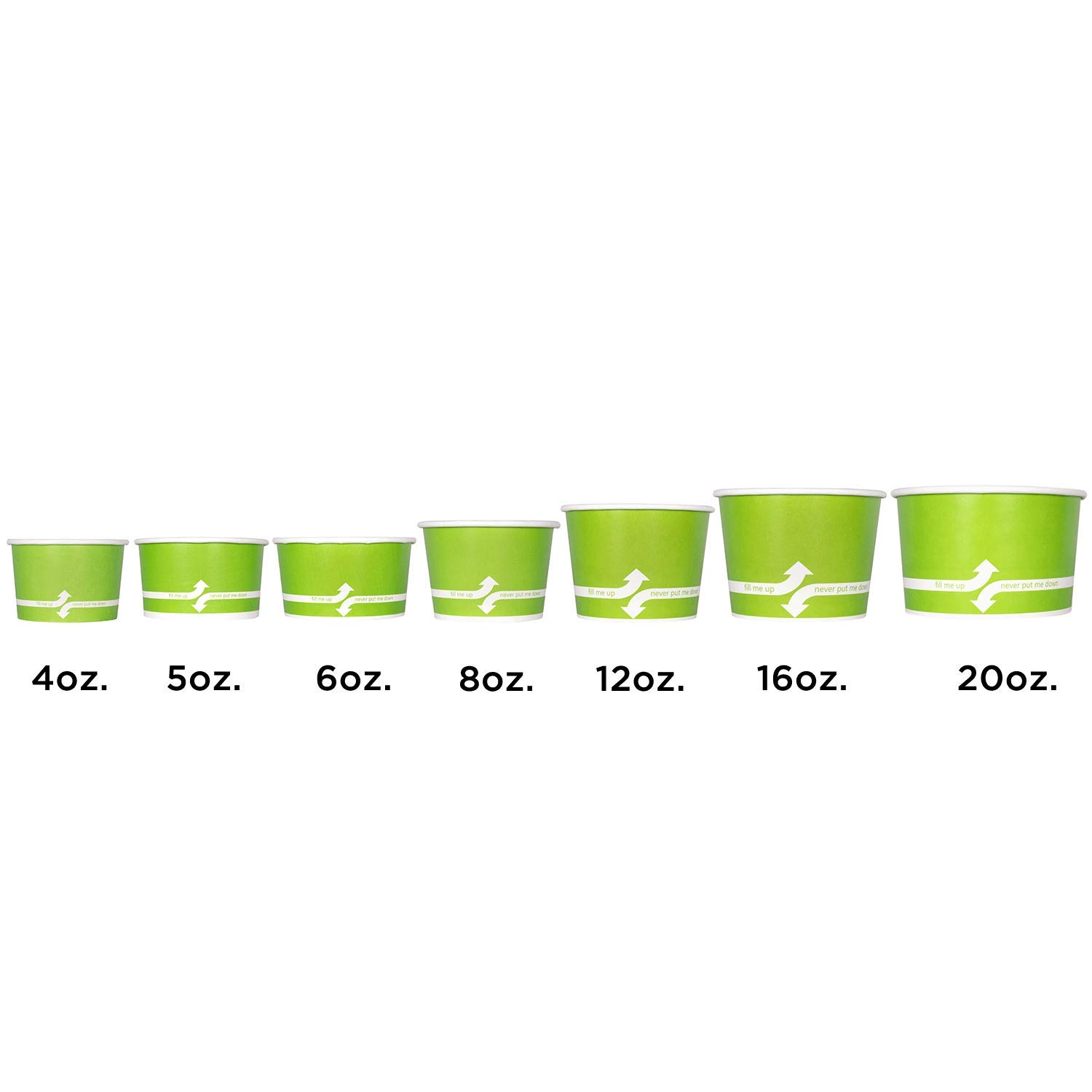 4oz Green Paper Food Containers for Hot/Cold Meals & Ice Cream