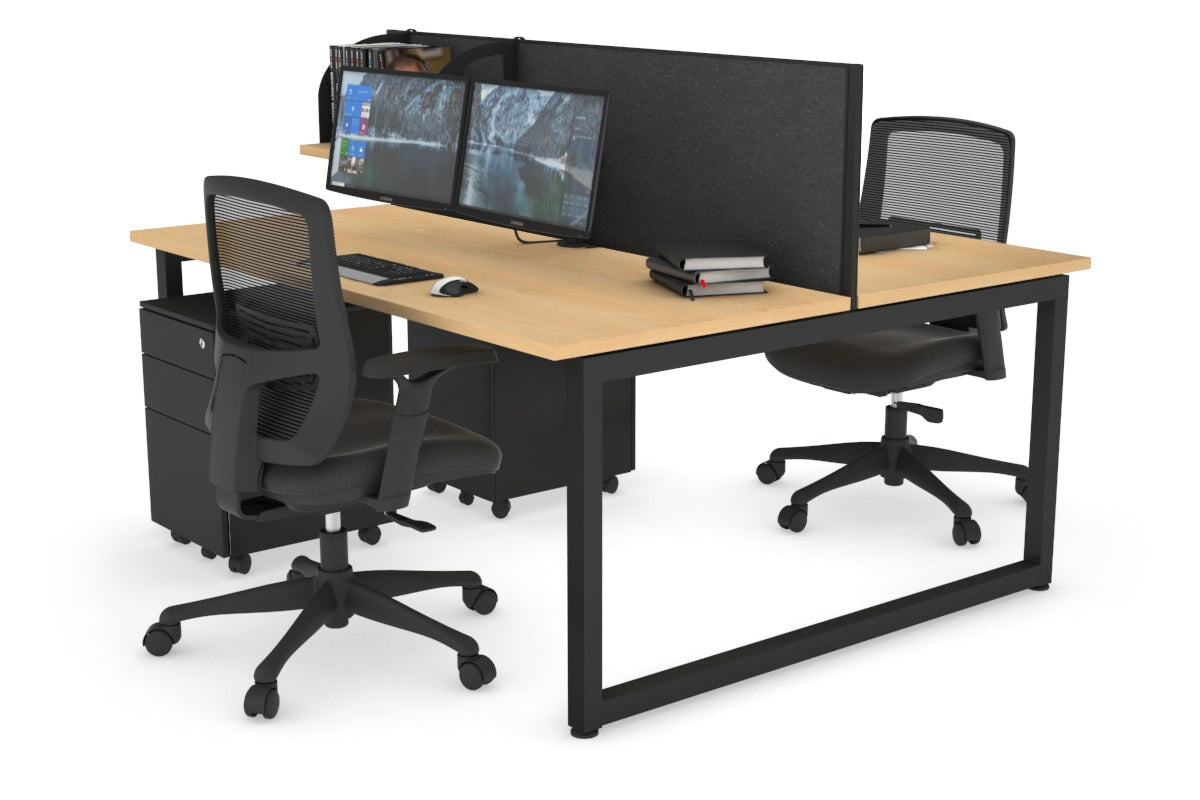 Quadro Loop Legs 2 Person Office Workstation Desk [1200L x 700W] - Perfect for Shared Workspaces & Collaborative Office Environments