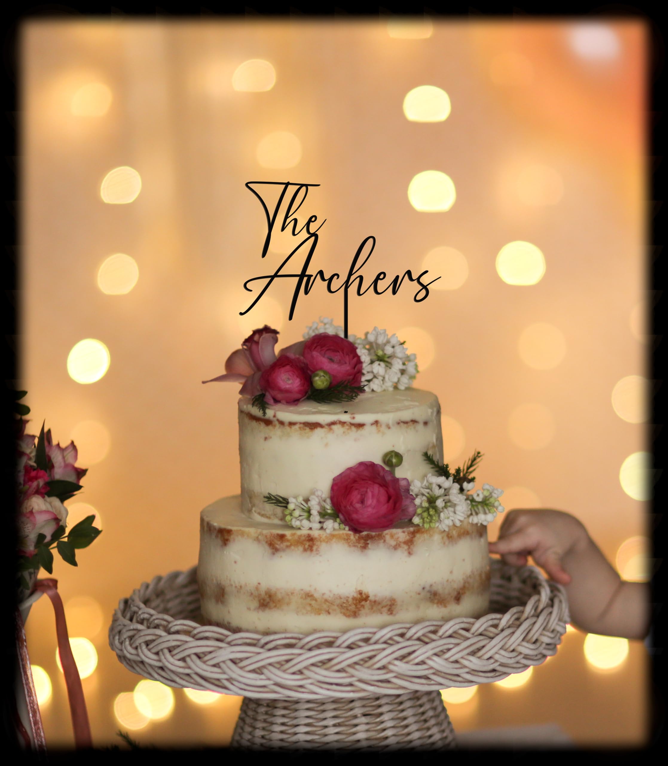 Custom Rustic Wedding Cake Topper - Personalized Mr & Mrs Script Cake Topper for Weddings - Handmade by CreativeLabsCo | Perfect for Rustic, Vintage & Farmhouse Wedding Cakes