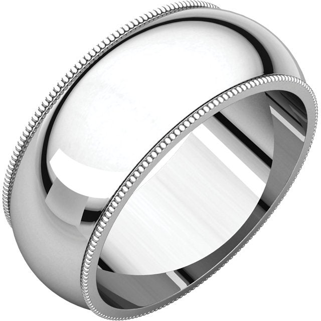 14K Yellow Gold 8mm Milgrain Wedding Band for Women - Elegant Bridal Ring for Engagement, Anniversary & Everyday Wear