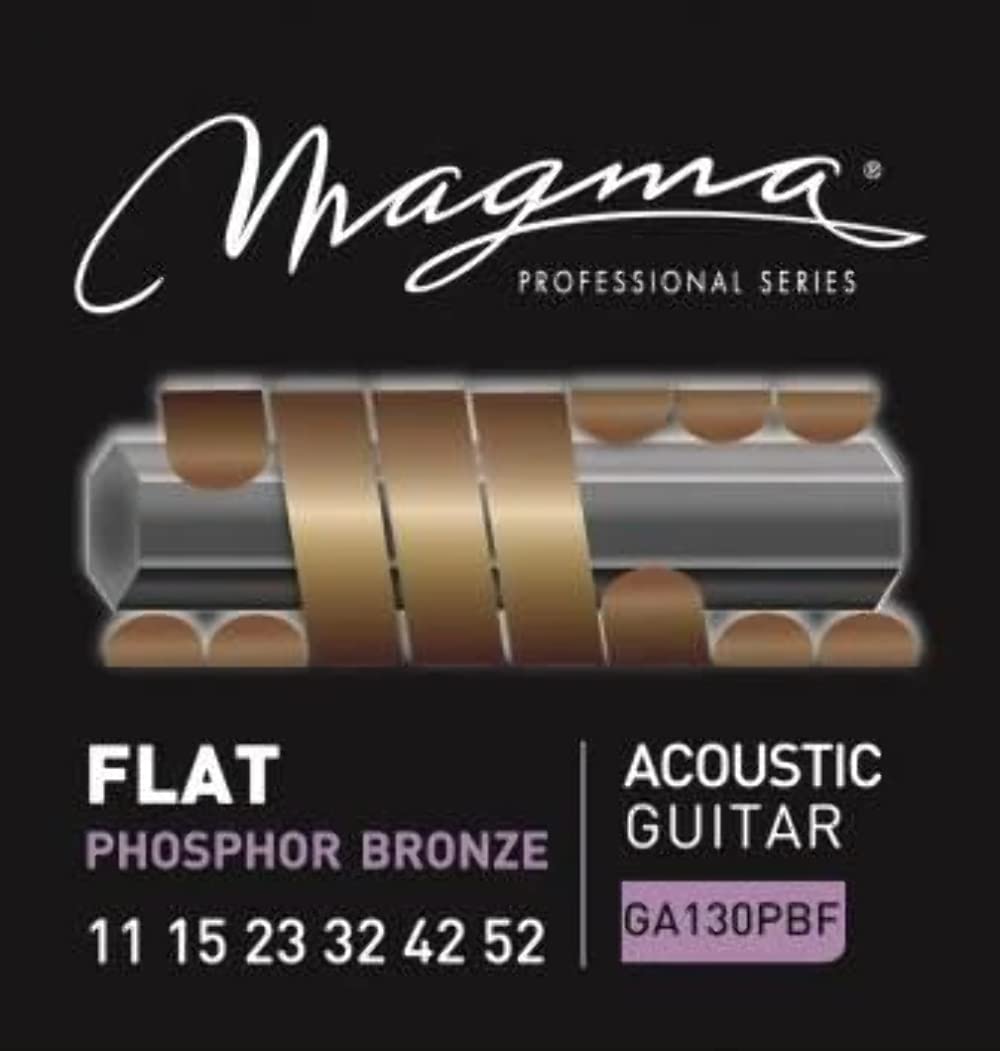 Magma Light Acoustic Guitar Strings 11-52 Gauge Flat Phosphor Bronze Wound (.011