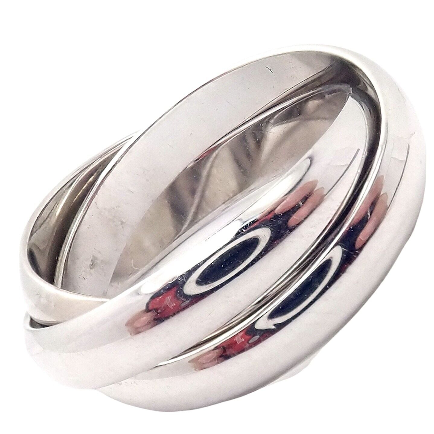 Authentic Cartier 18k White Gold Trinity Band Ring - Size 53 (US 6.25) | Luxury Wedding Band, Anniversary Gift & Everyday Jewelry for Women & Men