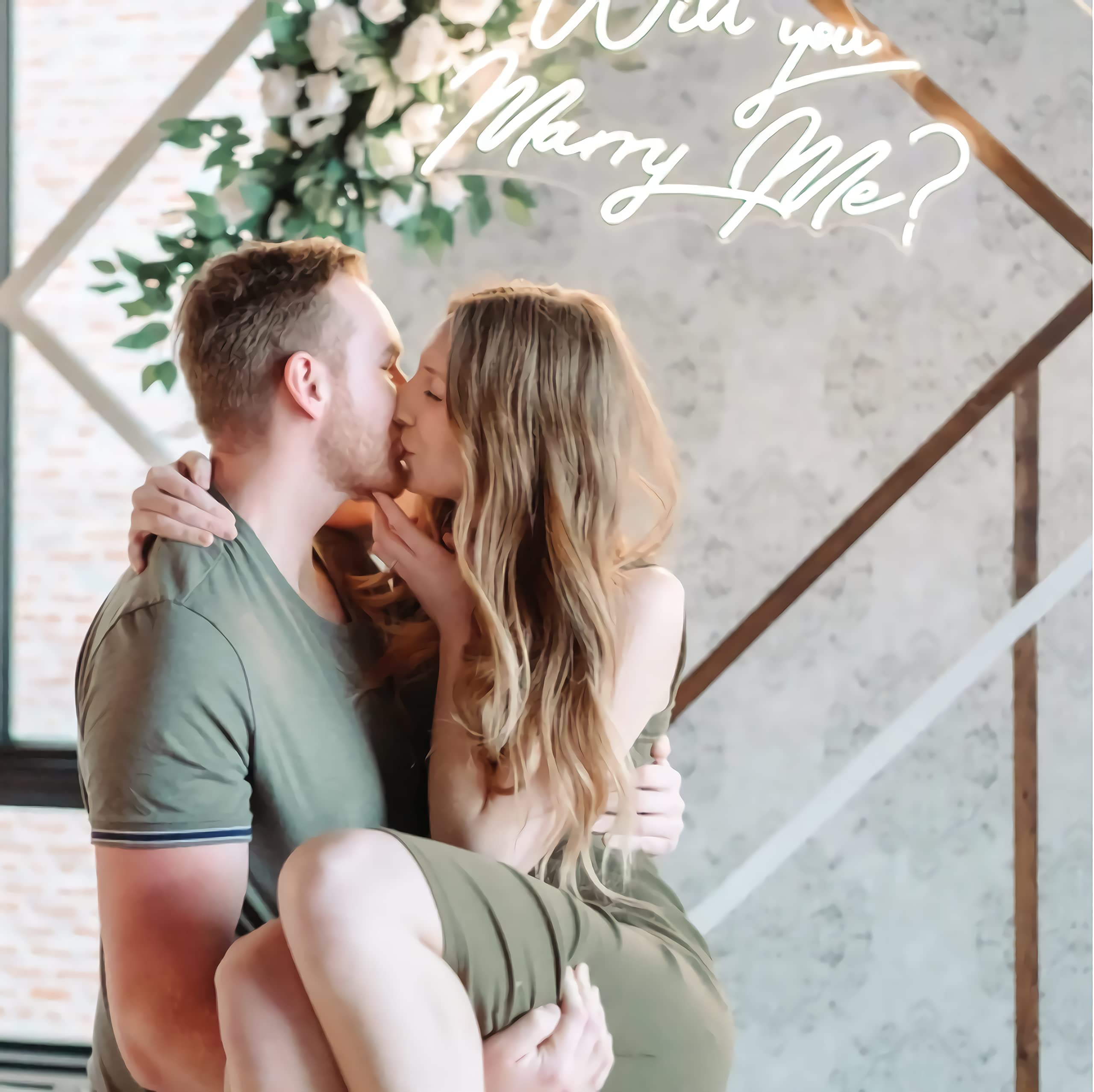 27.5 Inch Customizable 'Will You Marry Me?' Neon Sign with 12V Dimmer Switch - Romantic Wedding Wall Decor & Proposal Lighting for Bedroom, Party, and Special Events