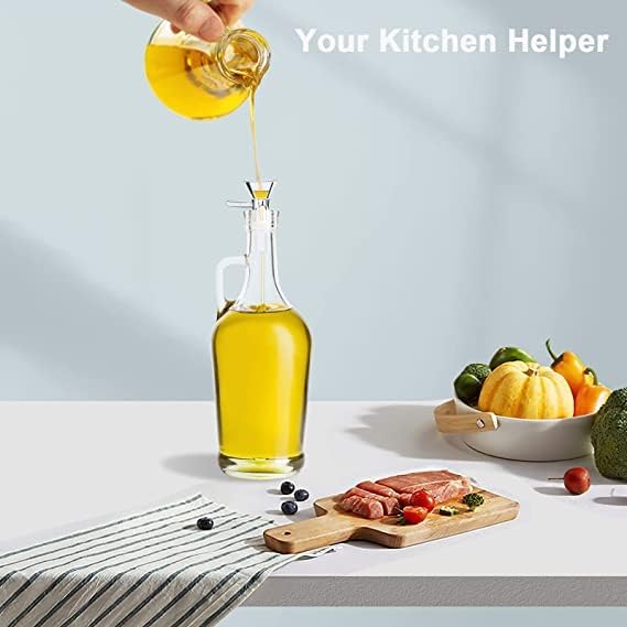 7PCS Glass Funnel Set with Handle - Small Kitchen Funnels for Bottles, Liquids & Spices - Durable Lab & Home Use for Cooking, Baking, Essential Oils & DIY Projects