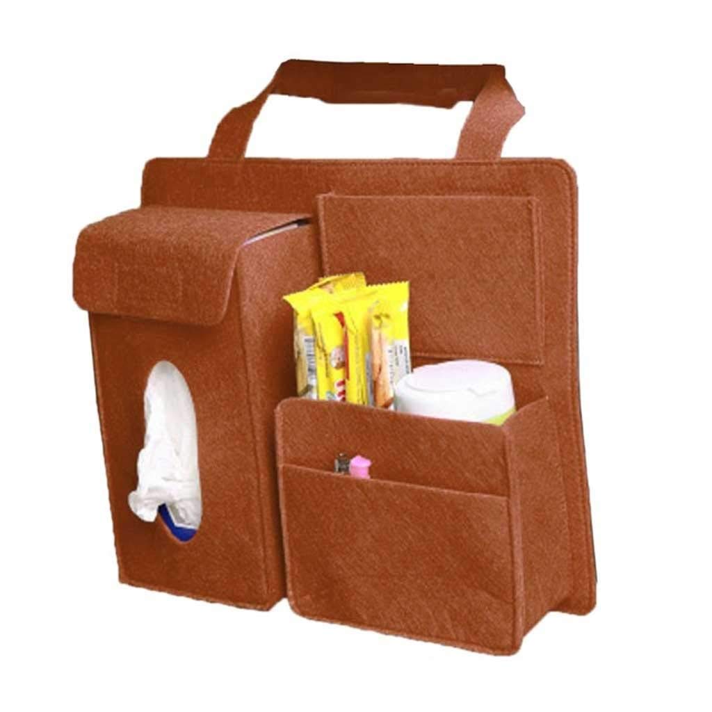 ZZCC Universal Car Back Seat Organizer - Hanging Storage Bag for Paper Towels, Phones & Debris - Felt Multi-Pocket Organizer (Color C/D) - Perfect for Road Trips, Family Travel & Daily Commute