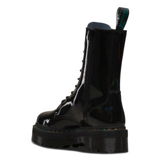 Dr. Martens Jadon Hi Black Rainbow Patent Platform Boots - Punk Style Chunky Sole Lace-Up Combat Boots for Women & Men | Perfect for Concerts, Festivals & Edgy Streetwear Outfits