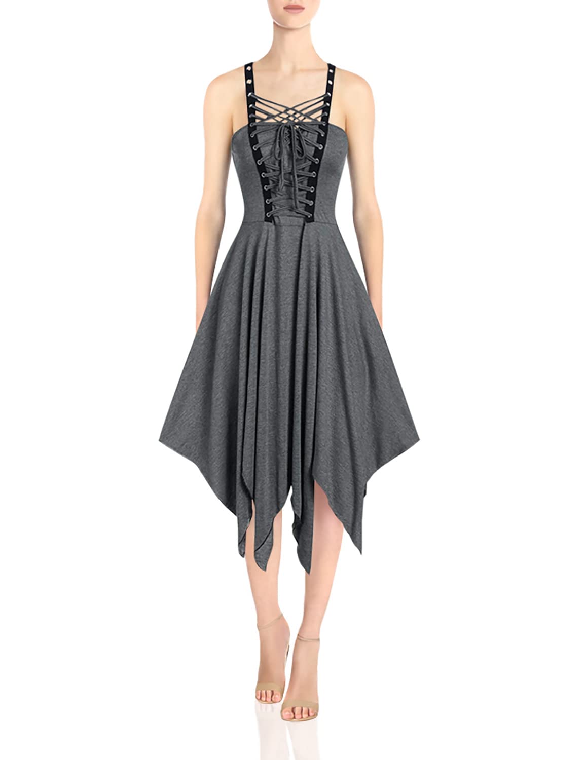 Gothic Black Lace Mini Dress for Women - Sleeveless Bodycon Vintage Summer Dress | Perfect for Gothic Parties, Halloween, and Nightclubs