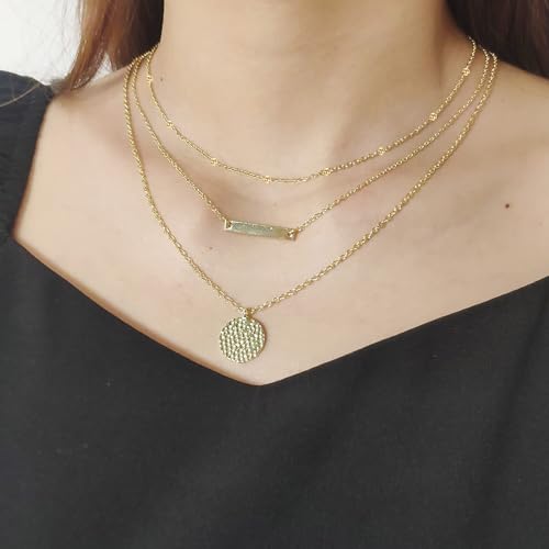 B:Gold Bar Necklace Set