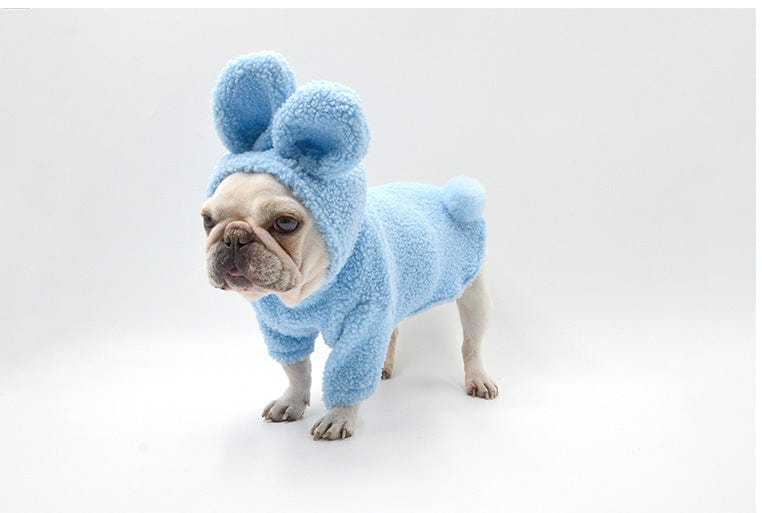 Fluffy Bunny Pet Costume for Small Dogs & Cats - Soft & Adorable Halloween Costume in Blue or Pink | Perfect for Halloween Parties, Pet Photos & Dress-Up Fun