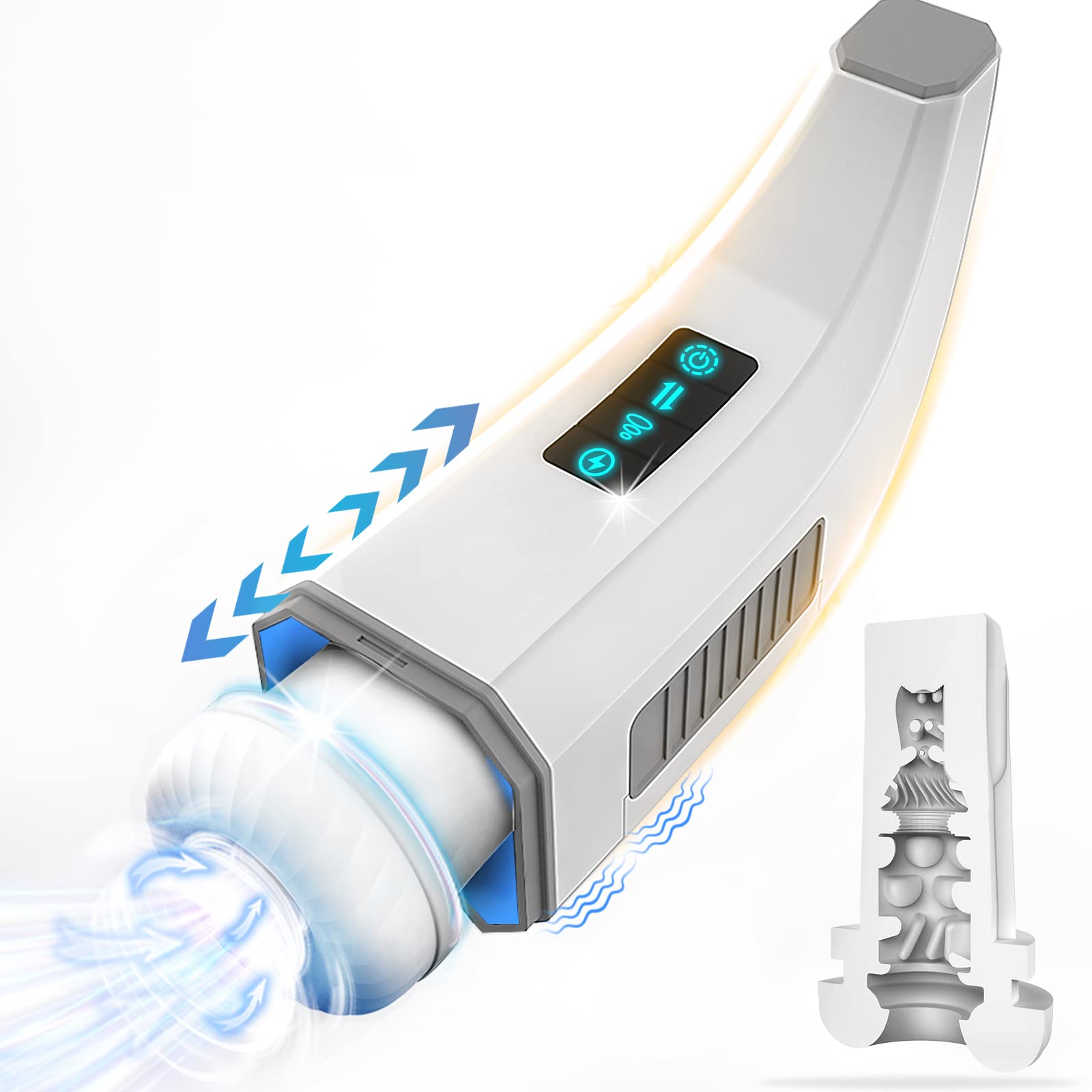 3 in 1 Thrusting Sucking Vibrating Automatic Male Masturbator - Hands-Free Adult Sex Toy for Men with Blowjob & Stroking Functions | Realistic Penis Vibrator for Solo Pleasure & Couples Play | Perfect for Travel, Discreet Storage & Stress Relief