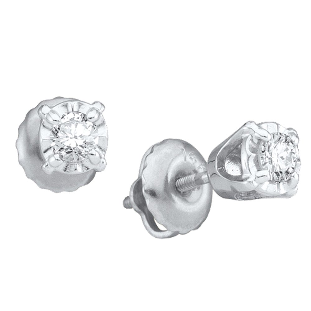 Dazzlingrock 1/4 Carat Round Diamond Cluster Earrings for Women - Elegant Fashion Jewelry for Parties, Weddings & Special Occasions