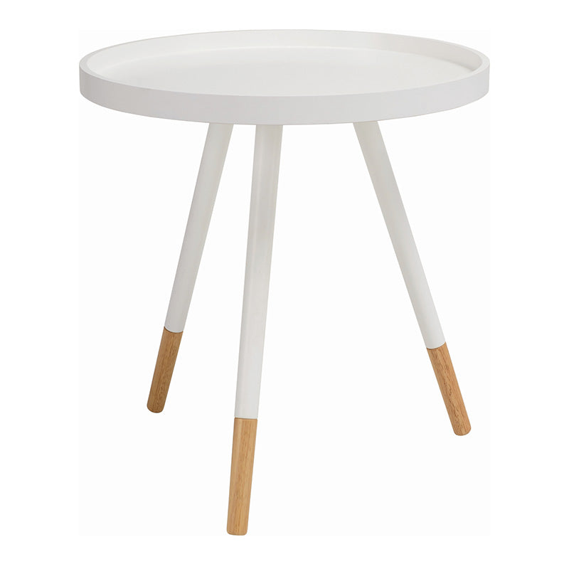 INNIS Modern White Side Table - Nightstand, End Table for Living Room, Bedroom & Office - Compact Accent Table with Sturdy Design