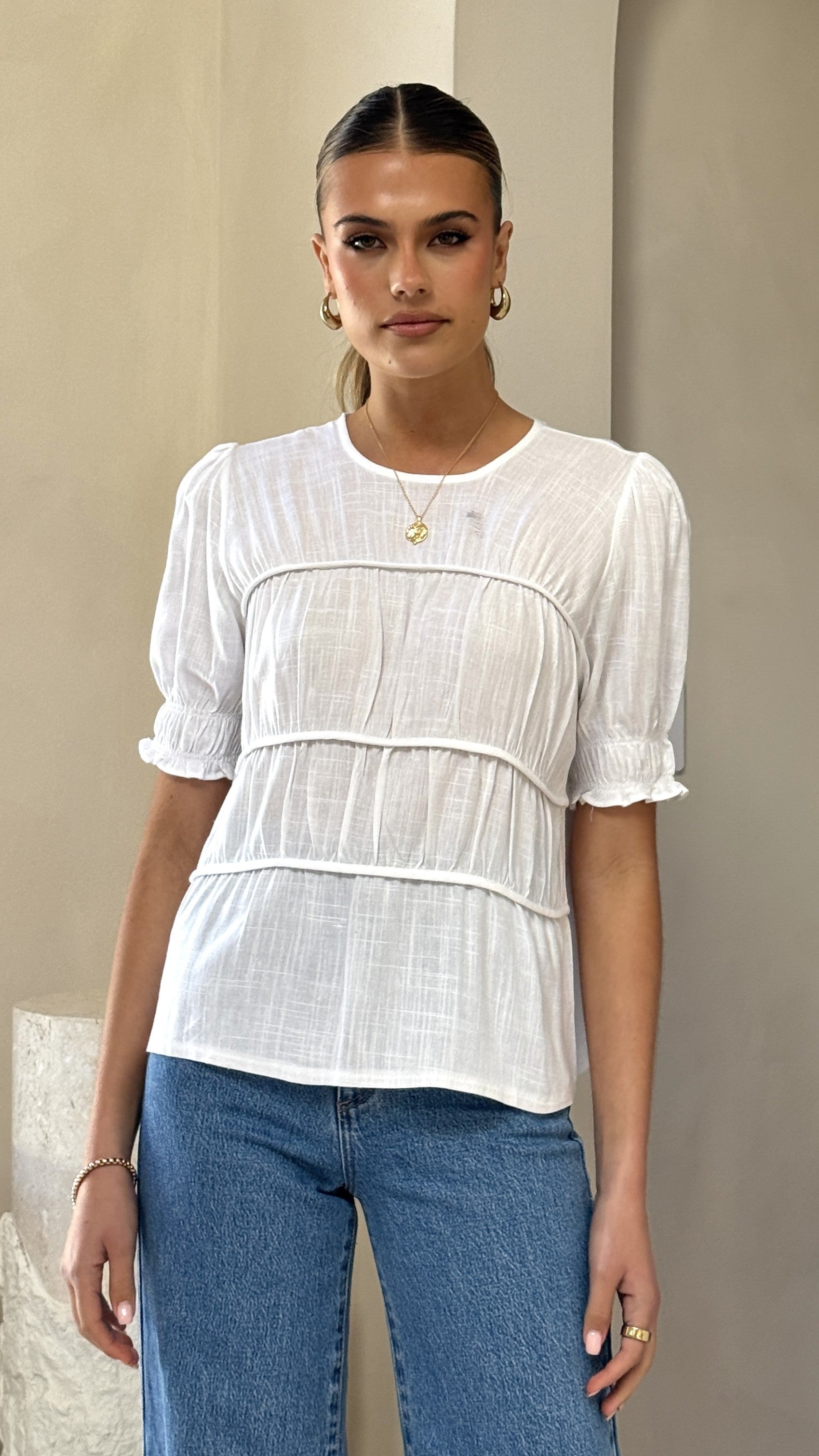 Kai Women's Short Sleeve T-Shirt - Soft Cotton Crew Neck Basic Tee - White - Perfect for Casual Wear, Summer Outfits & Layering