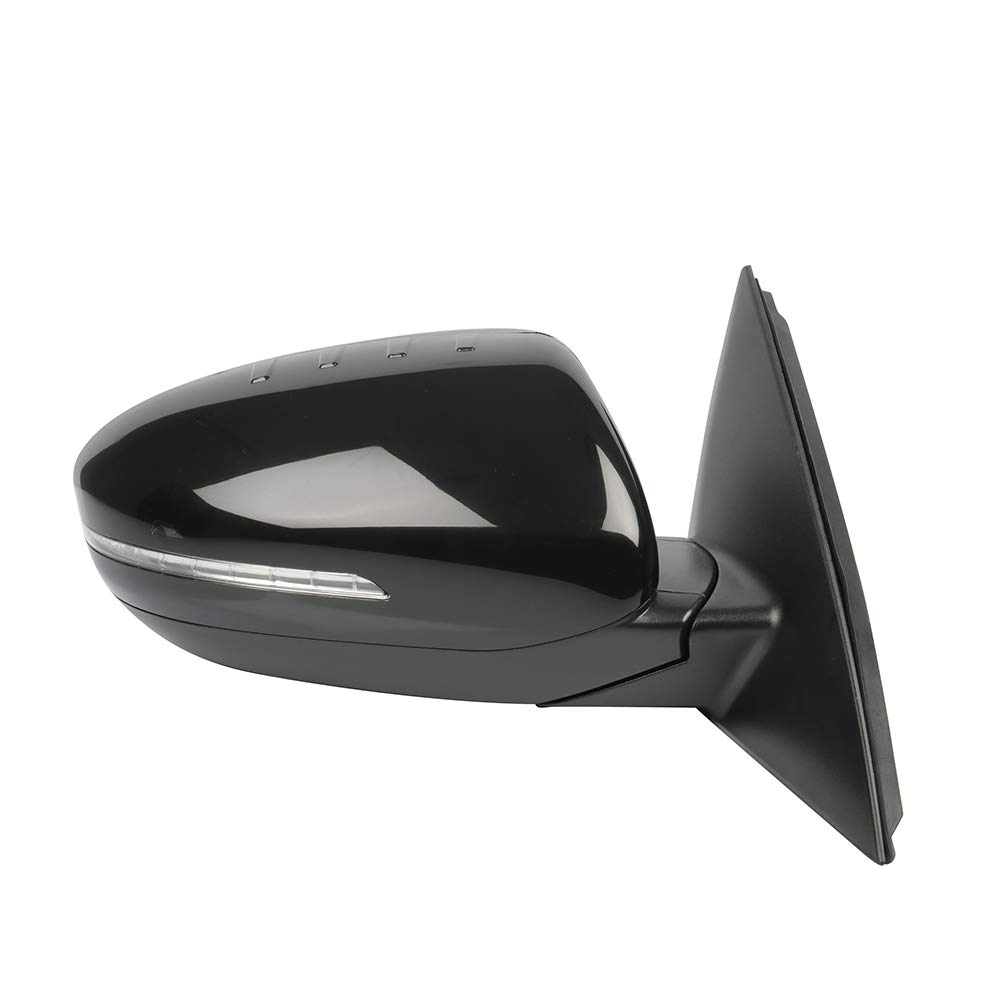 Power Signal Lamp Manual Folding Side View Mirror Replacement for 2011-2013 Kia Optima - Passenger Side Mirror, ABS Black (Part #Ki1321152) | Easy Installation, Durable ABS Material, Enhanced Visibility & Safety for Night Driving & Parking