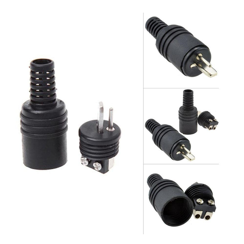 2-Pin Black DIN Plug Connector - 2 Pack Screw Terminal for Speaker, HiFi, Power, Audio, Lamp & Signal Adapters - Perfect for Home Theater & DIY Electronics Projects