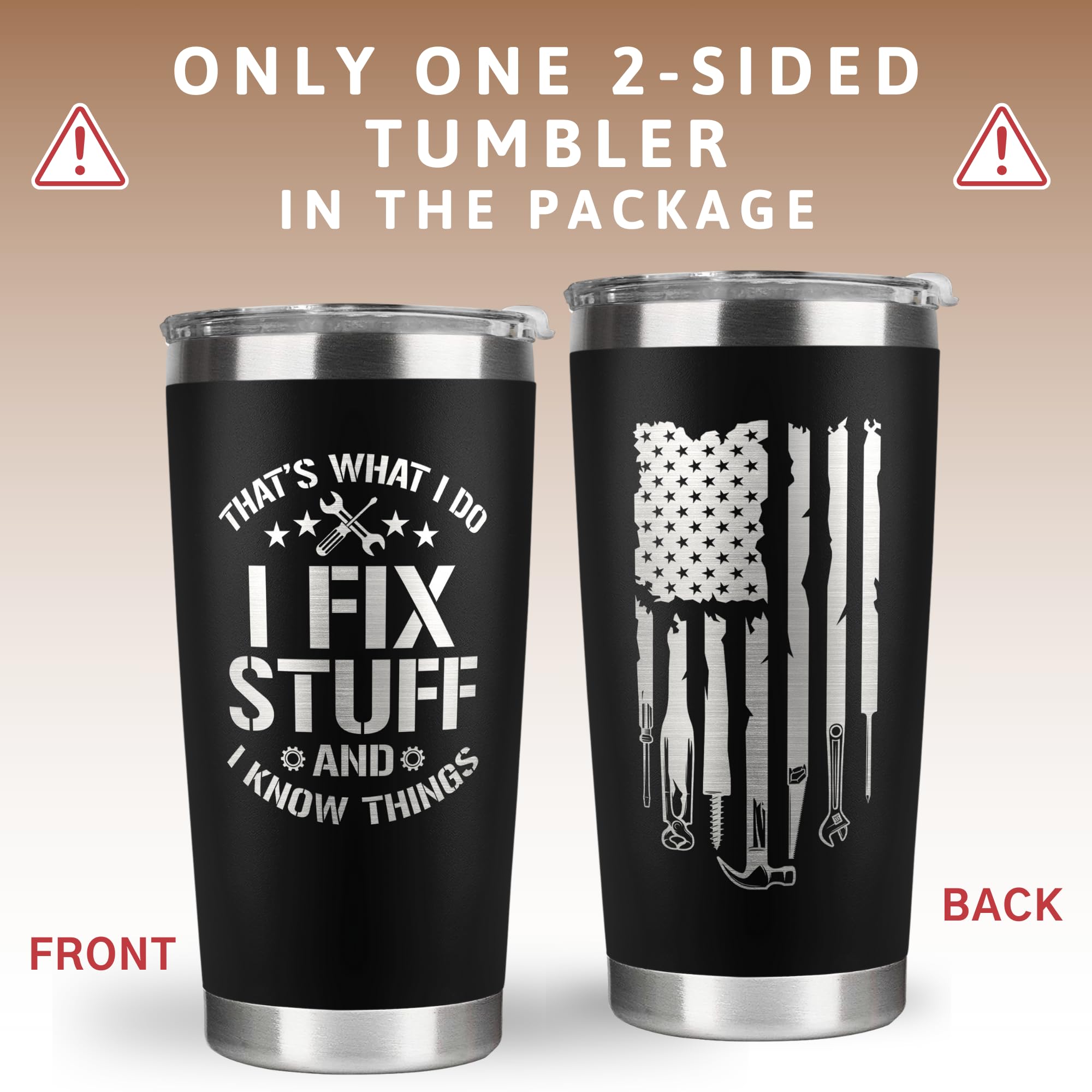 Premium 20 Oz Stainless Steel Tumbler for Men - Insulated Travel Mug for Dad, Husband, Grandpa & Uncle - Ideal Anniversary, Birthday & Christmas Gift - Perfect for Coffee, Tea & Cold Drinks at Home, Office or On-The-Go