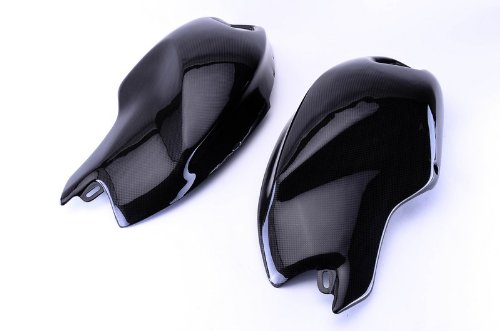 Bestem CBDu-696-TSP Black Carbon Fiber Motorcycle Side Tank Covers for Ducati Monster 696/796/1100 - Durable Protection & Stylish Upgrade for Bike Enthusiasts | Perfect for Daily Commuting & Weekend Rides