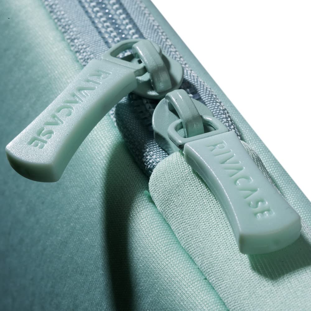 RIVACASE 5133 Mint Green Laptop Sleeve Case for MacBook Pro 15 inch - Protective Neoprene Cover with Soft Interior, Perfect for Travel, Work & School