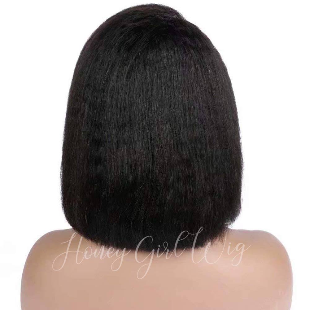 9A Grade 360 Lace Frontal Wig - 150% Density Pre Plucked Kinky Straight Human Hair Wig with Baby Hair | 14