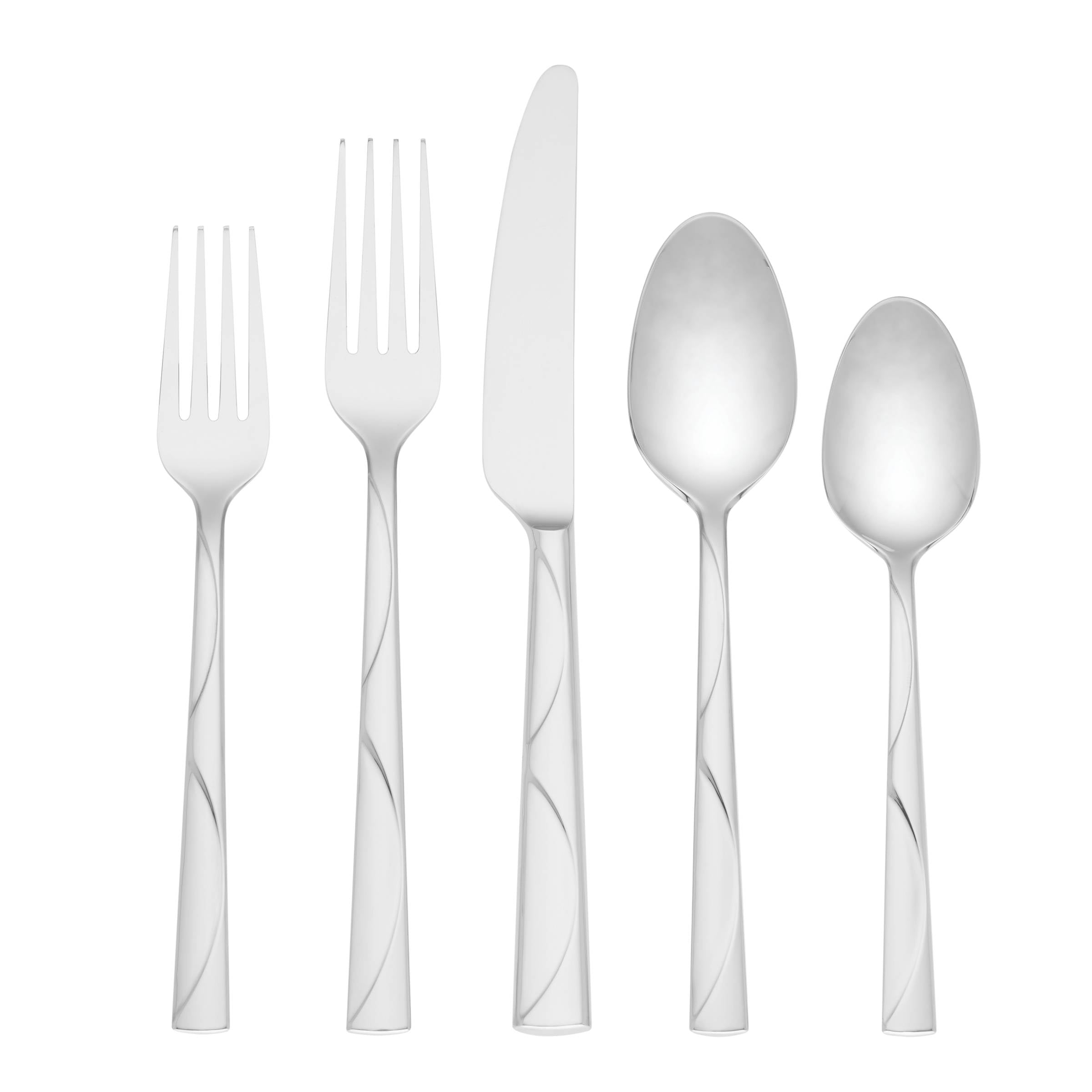 Premium Park Circle 45-Piece Stainless Steel Flatware Set - Service for 8 - Elegant Dining Utensils for Everyday Use & Special Occasions - Perfect for Dinner Parties, Family Gatherings & Restaurant Settings